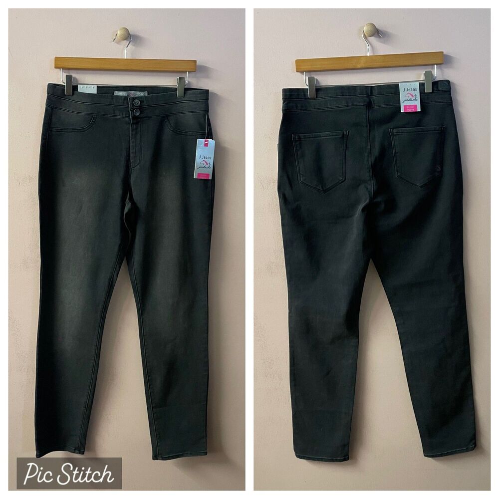 J Jeans by Jordache Black Washed High Rise Jeggings Plus Size 17 NWT